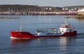 Small tanker near New Alvsborg Fortress at the entrance to Gothenburg Sweden