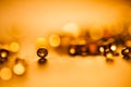 Small, tansparent balls abstract with bokeh and orange Royalty Free Stock Photo