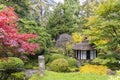 Small tea house in a Japanese Garden of an English Park. Royalty Free Stock Photo