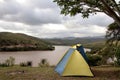 Small Tent at a Dam Royalty Free Stock Photo