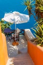 Small terrace of an apartment on Santorini
