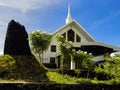 Small terrace park in front of Palau Seventh Day Adventist church in Koror, Palau.