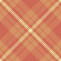 Small texture fabric background, 40s check textile tartan. Improvement vector pattern seamless plaid in red and orange colors