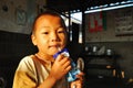Small Thai school boy