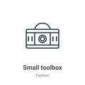 Small toolbox outline vector icon. Thin line black small toolbox icon, flat vector simple element illustration from editable