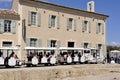 Small tourist train along the Canal du Midi