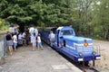 Small tourist train between Sainte Cecile d`Andorge and Saint Ju