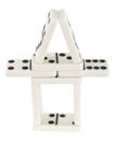 Small tower made of dominoes bones Royalty Free Stock Photo