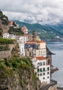 Small town Atrani on Amalfi Coast in province of Salerno, Campania region, Italy. Royalty Free Stock Photo