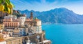 Small town Atrani on Amalfi Coast, province of Salerno, Campania region of Italy