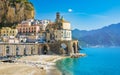 Small town Atrani on Amalfi Coast, province of Salerno, Campania region of Italy Royalty Free Stock Photo