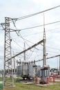 Small town electrical substation Royalty Free Stock Photo