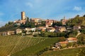 Small town on the hill with vineyards in Italy Royalty Free Stock Photo