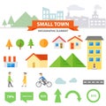 The small town Infographic elements presentation templates Abstract flat design set for brochure flyer leaflet marketing Royalty Free Stock Photo