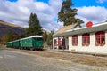 A historic train and train station at Kingston, New Zealand