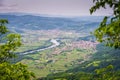 Small town Ljubovija and Drina river