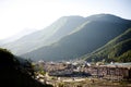 A small town located in high mountains