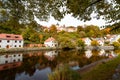 Small town and medieval castle Rozmberk nad Vltavou, Czech Republic Royalty Free Stock Photo