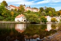 Small town and medieval castle Rozmberk nad Vltavou, Czech Republic Royalty Free Stock Photo