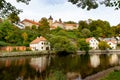 Small town and medieval castle Rozmberk nad Vltavou, Czech Republic Royalty Free Stock Photo