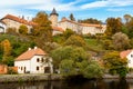 Small town and medieval castle Rozmberk nad Vltavou, Czech Republic Royalty Free Stock Photo