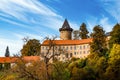 Small town and medieval castle Rozmberk nad Vltavou, Czech Republic Royalty Free Stock Photo