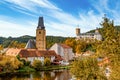 Small town and medieval castle Rozmberk nad Vltavou, Czech Republic Royalty Free Stock Photo