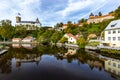 Small town and medieval castle Rozmberk nad Vltavou, Czech Republic Royalty Free Stock Photo