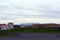 Small town of Myvatn on the shore of the lake in the west of Iceland Royalty Free Stock Photo