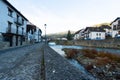 A small town with a river running through it Navarre Spain. touristic village Royalty Free Stock Photo