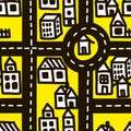 Small town roads seamless pattern.