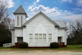 small town rural church faith meeting hall township main street worship building Royalty Free Stock Photo