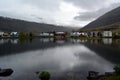 Small town of SeydisfjÃÂ¶rÃÂ°ur on the shore of the lake in the west of Iceland Royalty Free Stock Photo