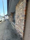 Small town sidewalk street brick business walkway