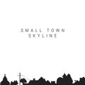 Small Town Skyline Silhouette. Vector Illustration Royalty Free Stock Photo