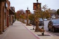 A small town stree in fall Royalty Free Stock Photo