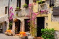 Small town street in Lake Garda Italy. Royalty Free Stock Photo