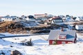 Small town of Stykkisholmur during winter snow