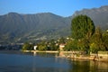 The small town Sulzano at Lago d`Iseo. Brescia, Lombardy, Italy Royalty Free Stock Photo