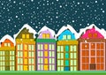 Small Town Village Skyline in winter Royalty Free Stock Photo