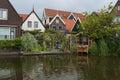 The small town of Volendam, on Markermeer Lake, northeast of Amsterdam, which is known for its colorful wooden houses and the old Royalty Free Stock Photo