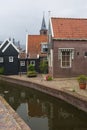 The small town of Volendam, on Markermeer Lake, northeast of Amsterdam, which is known for its colorful wooden houses and the old Royalty Free Stock Photo