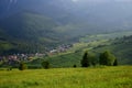 The small town Zdiar, surrounded by beautiful landscape and the Tatra mountains Royalty Free Stock Photo