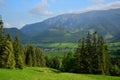 The small town Zdiar, surrounded by beautiful landscape and the tatra mountains Royalty Free Stock Photo