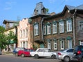 Wooden architecture, old log house, Russia, Kimry town