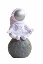 small toy austronaut, isolated on blank background Royalty Free Stock Photo