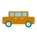 A small toy car. Simple color vector illustration. Decoration for children Royalty Free Stock Photo