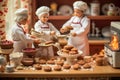 Small toy chocolatier making chocolates