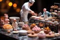 Small toy chocolatier making chocolates Royalty Free Stock Photo