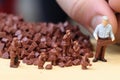 Small toy chocolatier making chocolates Royalty Free Stock Photo